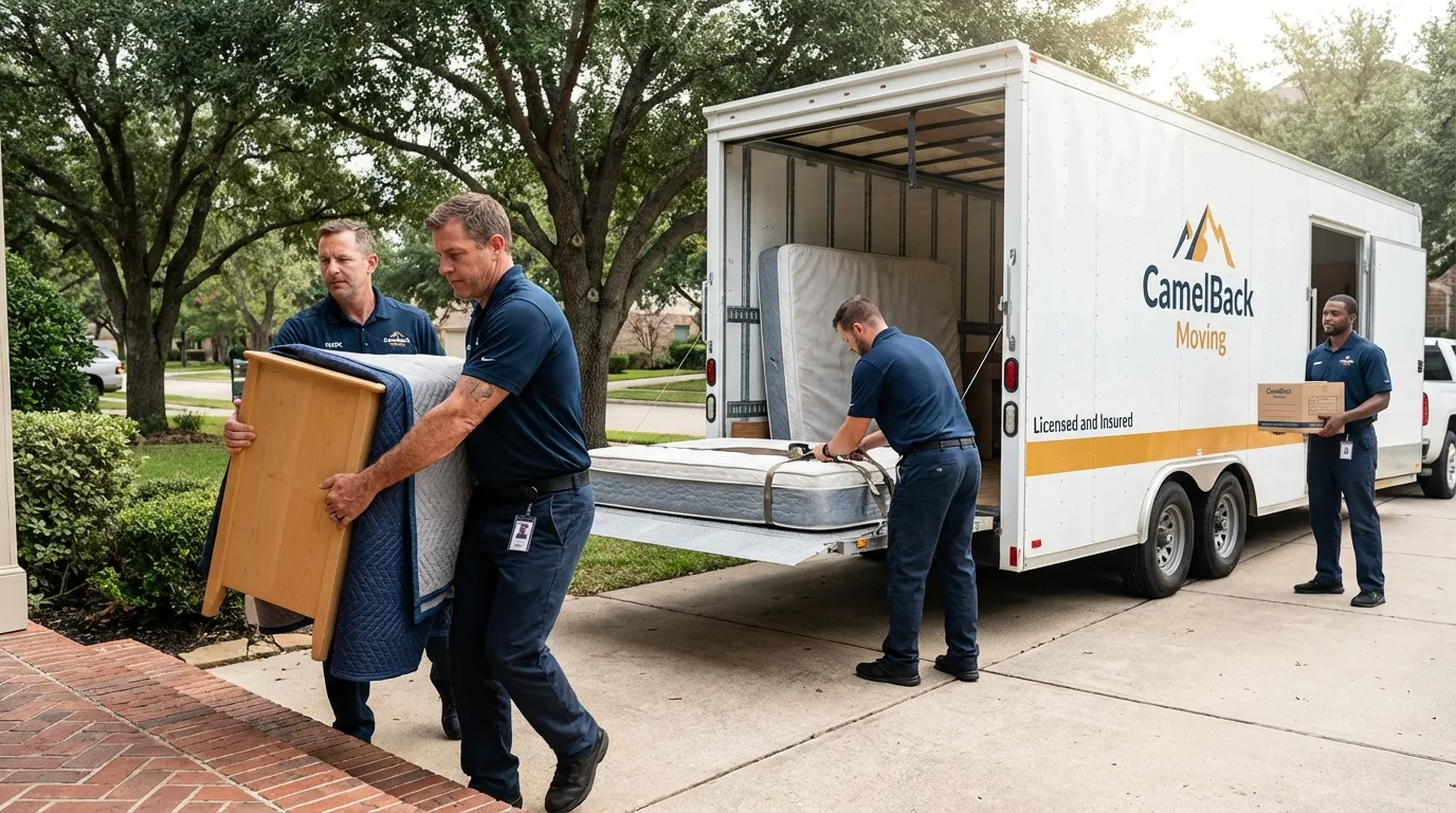 Crew loading residential truck for cross-state move from Dundee, FL