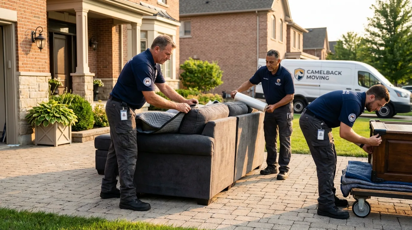 Large estate moving crew wrapping furniture in Dundee, FL