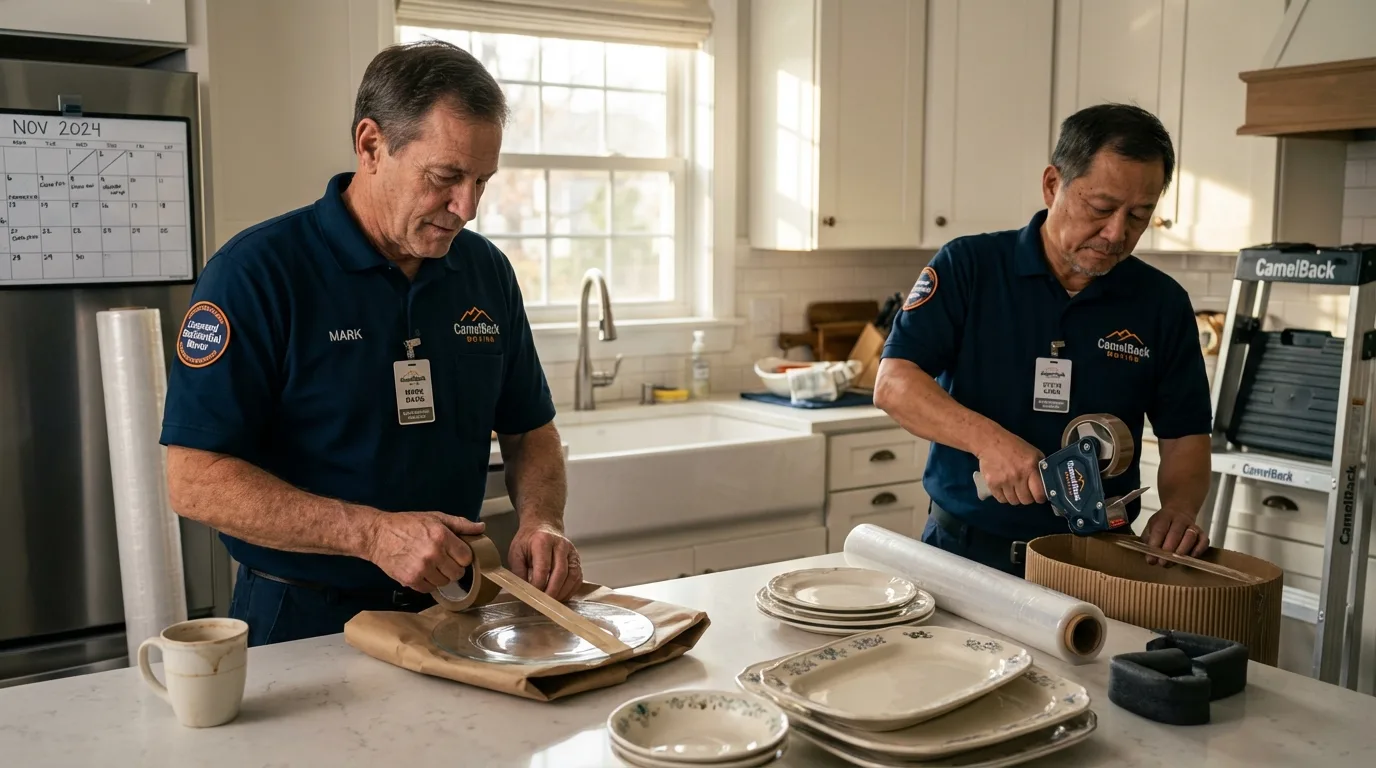 Professional crew packing kitchen dishware in Dundee, FL